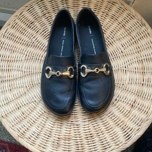 Elegant Black Loafers with Gold Accent
